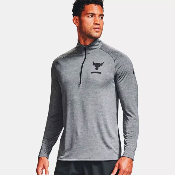 Under Armour Mens Project Rock Tech ½ Zip Long Sleeve T-Shirt 1345822 Size S NWT - Picture 1 of 6